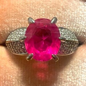 All Around Boutique AAB 925 Pink Mercury Cocktail Ring Sz6 NWOT